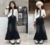 Big girls denim mermaid skirt old kids elastic waist long fishtail skirt 2024 spring teenagers all-matching clothes Z6897