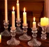 Vintage Clear Crystal Glass Candlestick Valentine's Day Romantic Candlelight Dinner Shooting Props Home Wedding Decoration