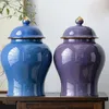 Bouteilles de rangement, grands pots décoratifs créatifs en céramique, luxe, traçage doré, pot général, ornements de salon, étanches à l'humidité, scellés