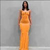 Grundläggande casual klänningar designer sommar spaghetti rem svart lång klänning kvinnor ärmlös solid mager bodycon trumpet maxi sexig vestidos s5so