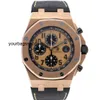 مجموعة Wristwatch Collection Leisure Watch AP Wast Watch Royal Oak Offshore 18K Rose Gold Gold Melecical Mens Watch 26470or Second -Hand Watch فاخر 26470or OO A002