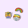 Creative Accessories Alloy Cartoon Personality Camera Rainbow Sunset Badge Baked Paint Brooch