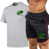 Tuta da uomo nuova tuta sportiva estiva due pezzi t-shirt pantaloncini tuta da jogging tuta sportiva da uomo abbigliamento fitness tuta da ginnastica