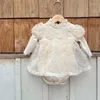 Mädchen Kleider Geboren Baby Mädchen Blumen Prinzessin Kleid Baumwolle Herbst Säuglings Kleinkind Kind Mesh Blase Hülse Kinder Kleidung