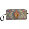 Sacos cosméticos kilim tecer tapete persa saco de higiene boêmio turco tribal arte étnica maquiagem beleza armazenamento dopp kit