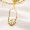 Love Jewelry Set Necklace Bracelet Set 18K Gold Plated Earrings Women's Heart Pearl Pendant Necklace Wedding Gift Necklace Jewelry Set Wholesale