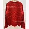 Kvinnors stickor Tees Designer Brand Round Necked Love Red Sweater Hollow Out Pullover Loose and Lazy Style Top 2023 New Batch T00n