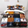 Устанавливает AC DC Rock Band 3D Print Preding Set Set Soft Pedvet Cover Set Cover Cover Pillowcase Set Home Textile Bedclothes для детей для взрослых мальчиков