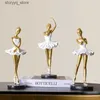 Other Home Decor Resin Crafts Simulated Characters Drip and Search Ballet Dancer Girl Golden Dancer Decorative Ornaments Home Decoration Q240229