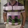 Polos pour hommes Polos d'été Panneau Plaid Imprimé Rétro Hommes Vêtements Lâche Respirant Chemise Surdimensionnée Street Tops Casual Manches Courtes