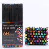 Pennarelli 12/24/36/48/60 Fineliner Set di penne colorate Inchiostro colorato 0,4 mm Pennello per rivestimento Micron per calligrafia Graffiti Art Marker Disegno a matita