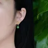 Dangle Oorbellen Jinseqi Natuurlijke Tian Jade Chinese Retro Vergulde Gesneden Eardrop Earring High-End Elegant