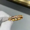 Luxury Silver Diamonds Snake Ring With Box Round Designer Ring for Woman Mens Top V-Gold Rose Gold Spring Electropating 18K Top Moissanite Ring Top Quality