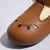 Flat skor sommar barnskor för tjej ny pojke brun läder ihålig och andas gummisula baby ldrens klänningh24229