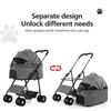 Hundbärare husdjur barnvagn lätt vikbar katt vagn utomhus rese andas mat tallrik baby stroler med vikt 15 kg för små hundar
