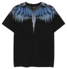 High Quality Br Mb fashion brand color black and white snake water drop cracks wing feathers men and women lovers wear Hip-hop short-sleeved T-shirt