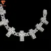 Ny ankomst 8mm Moissanite Cross Letter Cuban Link Chain Hiphop Jewelry S925 Pass Diamond Tester Iced Out Cuban Armband för män