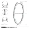 Hoop Earrings Full Moissanite For Women 925 Sterling Silver Stud Oval Shape Lab Diamond Anniversary Party Jewelry Gift