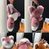 Luxury Real Rex Rabbit fur Fox Pendant keychain Women Fluffy Toys Bag Car Keyring Charm Accessories Girlfriend Trinket Gift 240223