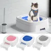 Répulsifs chats apprennent à utiliser les toilettes avec base de toilette formation de toilette pour chats formation en plastique réutilisable bac à litière pour chat entraîneur de toilette pour chat