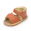 Babyschoenen Baby Meisje Zomer Sandalen Rubberen Zool Platte Antislip PU Leer Veelkleurig Baby 0-18M pasgeborenen ShoesH24229