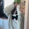 Sweats à capuche pour femmes Houzhou Vintage Kawaii Sweat-shirt Femmes Surdimensionné Mode coréenne Hiver Esthétique Mignon O Cou Pull Harajuku Casual