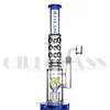 16-дюймовые большие стеклянные бонги Dab Rig Double Tree Perc Bong Нефтяные вышки Водопроводный фильтр с фильтром для курительных трубок с чашей кварцевой сосиской Потрясающие пьянящие бонги для кальяна