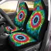 Capas de assento de carro Tie Dye Hippie Sign Front Auto Conjunto de 2 Universal Fit a maioria dos veículos carros sedan caminhão suv van