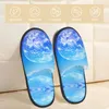 Slippers Men Women Plush Indoor Abstract Earth Planet Warm Soft Shoes Home Footwear Autumn Winter 2024