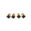 Designer Van cl-ap Fanjia High Edition Four Leaf Grass Small Earrings Female V Gold Thickened Plating 18k Rose Natural Black Agate White Fritillaria WXTD