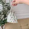 Torby na zakupy kawaii tkanina kwiatowa torba na sznurka moneta torebka do przechowywania śliczne makijaż torebki kobiety organizator portfela mała torebka