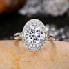 2024 Drop Ship Choucong Wedding Rings Luxury Jewelry 925 Sterling Silver Round Cut Large 5A Cubic Zircon CZ Diamond Gemstones Eternity Women Bridal Ring Gift