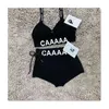 designer Beach ikbini costume da bagno da donna diviso spiaggia lettera stampata triangolo logo bikini da donna sexy moda sole sport tempo libero bikini da donna nero