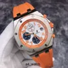 Pilotklocka Top Wristwatch AP Wrist Watch Royal Oak Offshore Series 26217BC Chronograph Men's VIP Limited till 12 stycken av 18K vitt guldmaterial