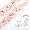 Högkvalitativ 180 cm Artificial Sakura Flowers Vine Wedding Garden Rose Arch Home Party Decoration Christmas Bridal Fake Silk Scrapbook Plants