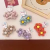 Pinces à cheveux bande élastique à fleurs colorées pour femmes et filles, corde en tissu, couvre-chef pour enfants, accessoires Scrunchie doux