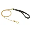 Leashes Gold Chain Leash for Dogs Chewy Dog Leash with Padded Handle Strong AntiBite Leash Luxury Pet Cuban Link Leash for Walking Dogs