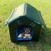 Mats Cat House Outdoor Weatherproof Canvas Pet House Four Season Hållbart vattentätt kattskydd med tak liten hundtältstuga