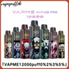 Vapme King Pro 12000 Puff Disposable Vape 12K Puff Electronic Cigaretter 850mAh Batteri 20 ml med 0%2%3%5%10 färger