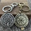 Keychains Nostalgia Norse Odin Raven Key Accessories Vegvisir Symbols Runic Runes Viking Keychain