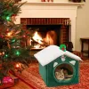 Scratchers Christmas Cat House Bed Zimowe ciepły namiot kota | Antyplip wilgoć miękkie pensa jaskiniowe gniazd