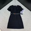 Women Short Dresses Fashion Slim Casual Pattern Silm Brief Dress Designers Classical Designers Womens Clothing Simple 2 Colors