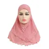 Ubranie etniczne Malezja jednoczęściowa amira instant Hidżab gotowa do noszenia koronkową głową muzułmańską islamską chustę na głowę Pull On Neboras Bandanas 70
