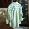 Damesblouses Mooi shirt Top Leeftijdsreductie Frans groen gestreept Dames Lente Zomer Damestops