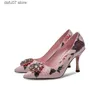 Robe chaussures mezereon mariage sexy talons hauts sans lacet pompes en cuir imprimé bout pointu nouveauté talon cristaux dames sweeth24229