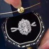 Küme Yüzük Kadınlar Vintage Aksesuarları Zircon Moissanite Sevgililer Günü Hediyeler Tasarımcı Takı Düğün Partileri