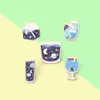 New Starry Sky Alloy Brooch Creative Cartoon Wine Glass Milk Cup Shape Drip Oil Badge