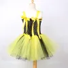 Abiti Tutu da calabrone per neonate Vestito di compleanno Costume di Halloween per bambini Abiti cosplay da ape con set di fasce per ali