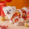 Abbigliamento per animali domestici Capodanno cinese Drago d'oro rosso Lucky Cloud Design Quattro piedi Costumi Tang Suit Gatti Cani Cappotto caldo per esterni Vestiti per animali domestici