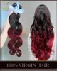 Ombre peruanska jungfruliga mänskliga hår väver Body Wave Two toned 1B99J Bourgogne Wine Red Peruvian Hair Bundles Ombre Human Hair Extens6706721